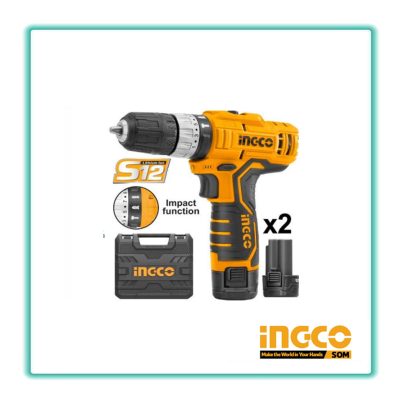 INGCO مثقب بطارية شحن سريع مع رجاج